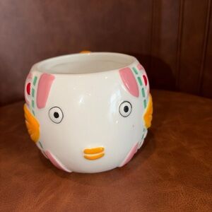 Fished Shape Coffee Mug cup Hand Painted Summer  Fish nautical anthropomorphic